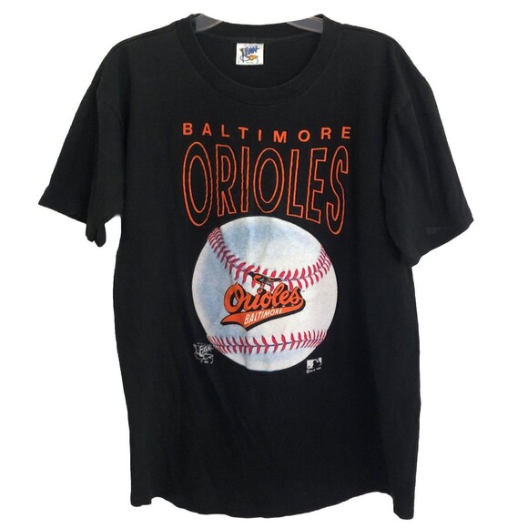 Official Fan 1992 Baltimore Orioles T Shirt Size L Black VTG Single Stitch USA - Picture 2 of 15